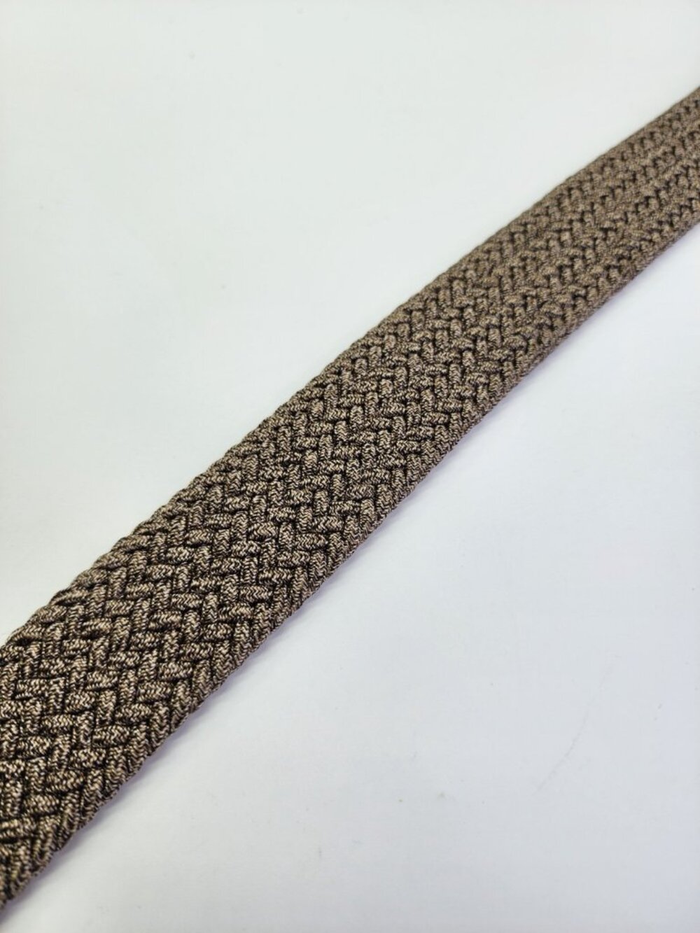 Torino Men's Italian Woven Belt Brown Leather Trim Braided Stretch Size 40 - Picture 6 of 7